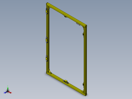 带铝合金型材开闭开关的折叠门正等轴测缩略图
