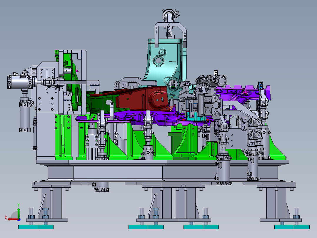 侧板焊接定位夹具Solidworks设计后视图