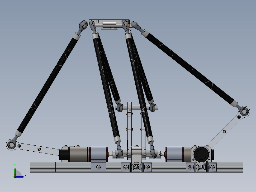 quadro-delta-4-degrees-of-freedom-parallel-manipulator SW左视图