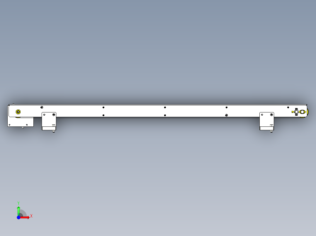 简单的平皮带输送机前视图