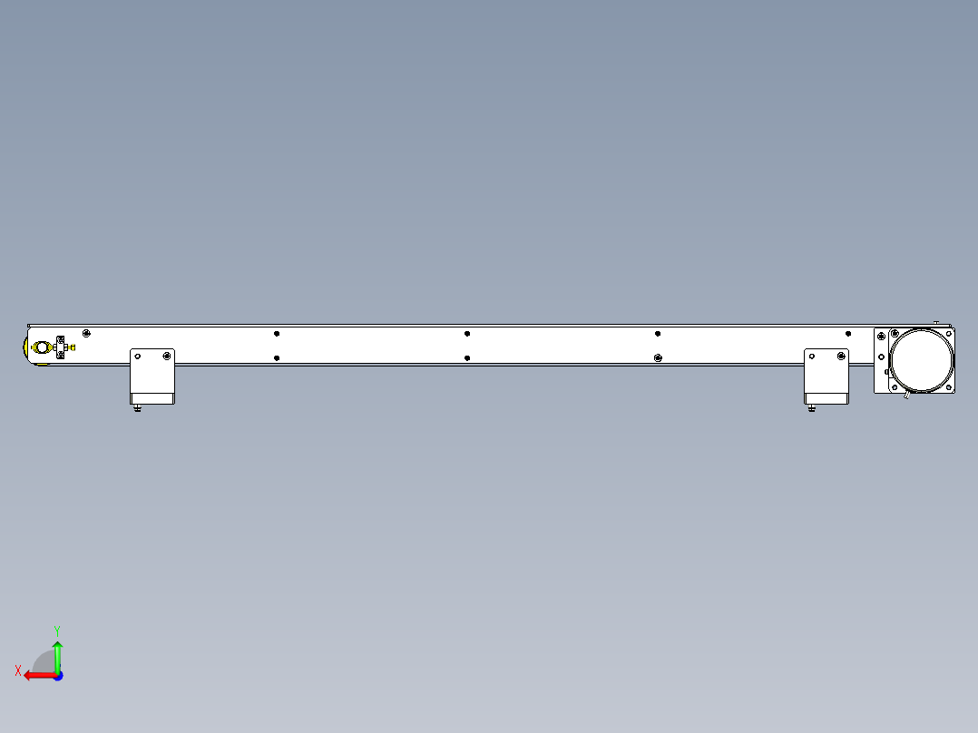 简单的平皮带输送机后视图