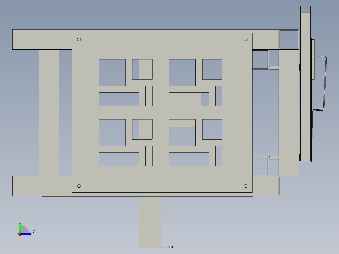 沉孔工作台3D模型左视图