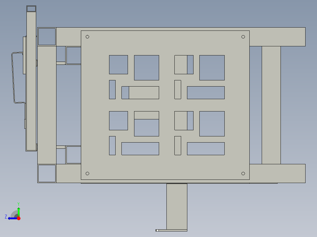 沉孔工作台3D模型右视图