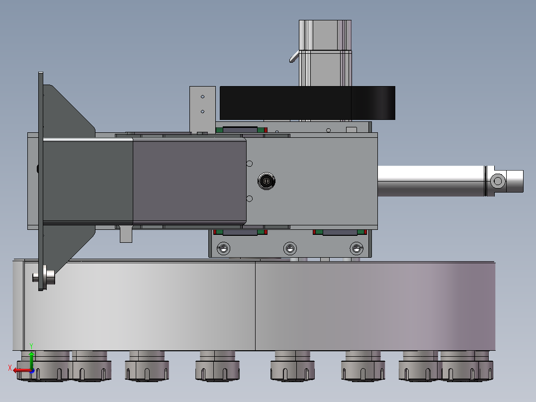 9款转盘式刀库3d图纸 数控立式机床刀库 加工中心立体刀库3d模型后视图