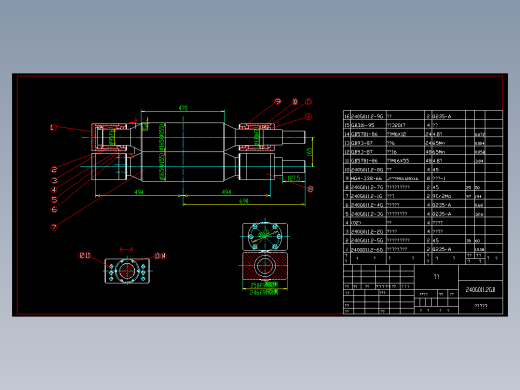 轧辊工作辊装配图
