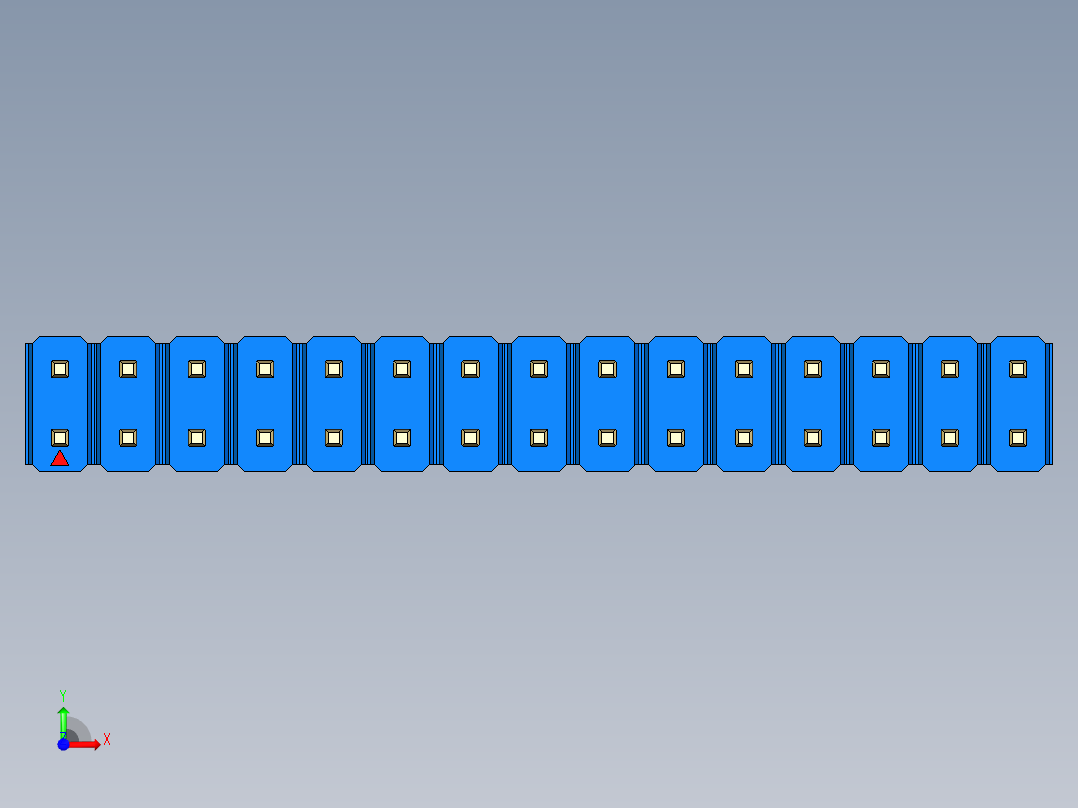 彩色公头100mil（2.54mm）系列-DS1021_blue_2x15p_100mil_Type19_rev1.0前视图