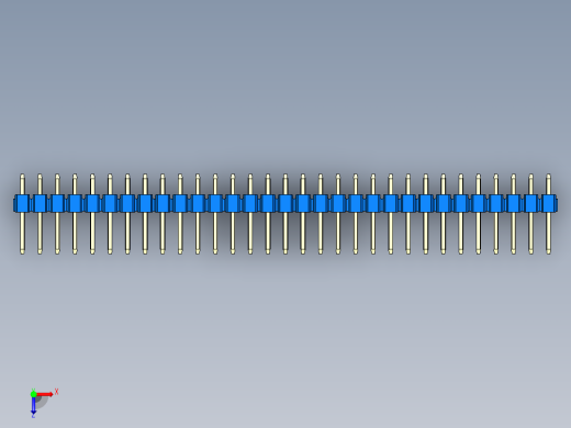 彩色公头100mil（2.54mm）系列-DS1021_blue_3x31p_100mil_Type1_rev1.0俯视缩略图