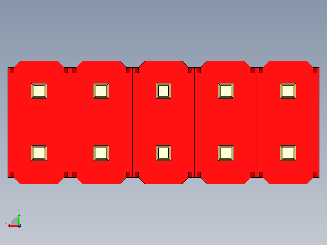 彩色公头100mil（2.54mm）系列-DS1021_red_2x05p_100mil_Type19_rev1.0后视图