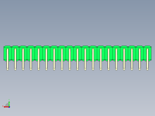 彩色公排针 100mil 2.54mm 系列-DS1022_green_2x19p_100mil_TypeD_rev1.0后视缩略图