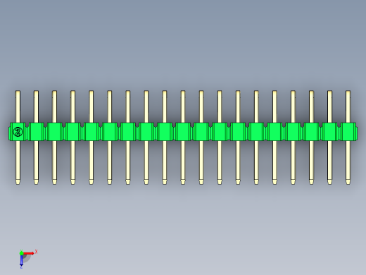 彩色公排针 100mil 2.54mm 系列-DS1022_green_2x19p_100mil_TypeD_rev1.0俯视缩略图