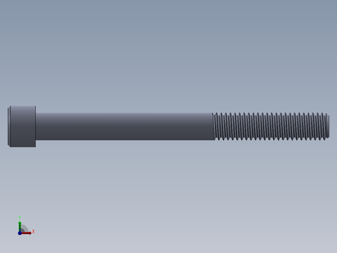 粗螺纹 SHCS 螺钉-SHCS 9.525.x16x4.SLDPRT前视图