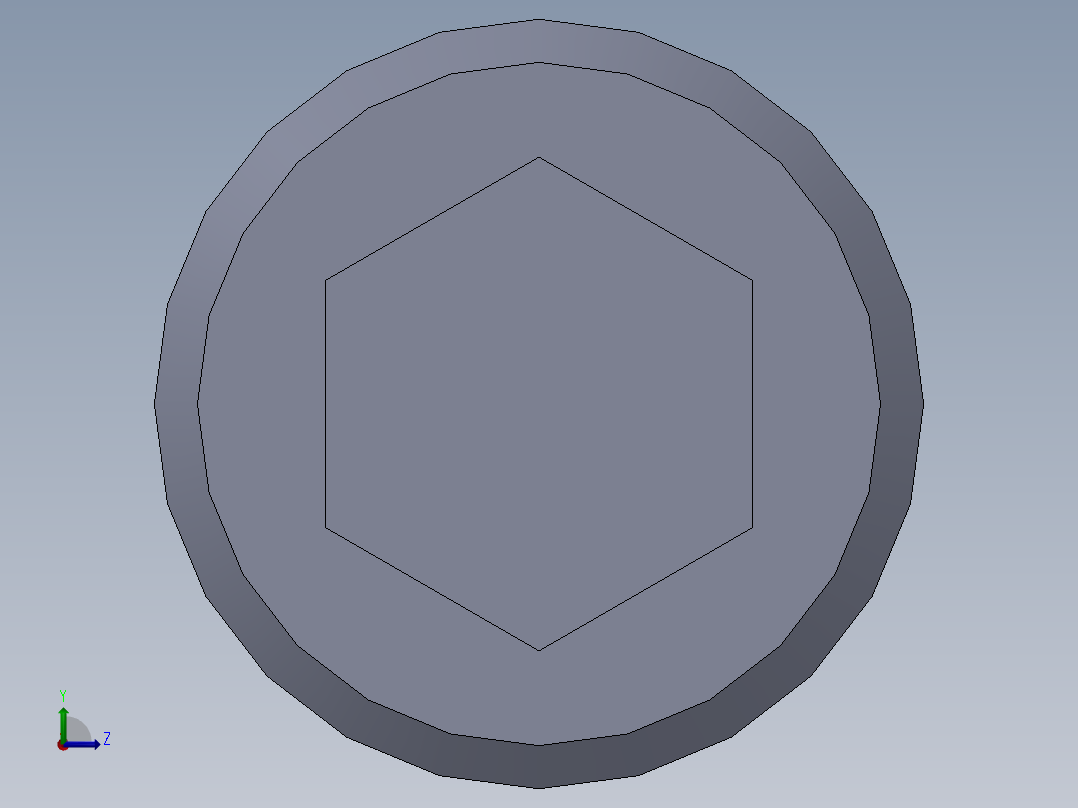 粗螺纹 SHCS 螺钉-SHCS 9.525.x16x4.SLDPRT左视图