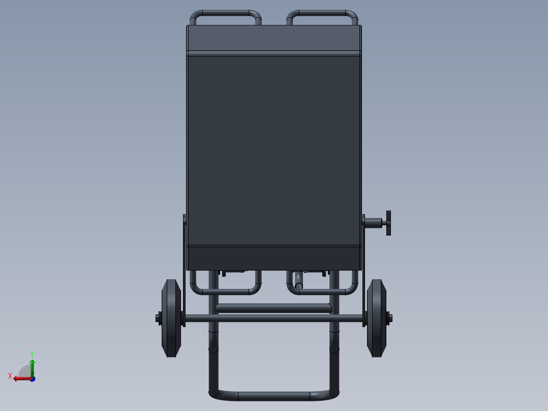 电动割草机设备设计模型后视图