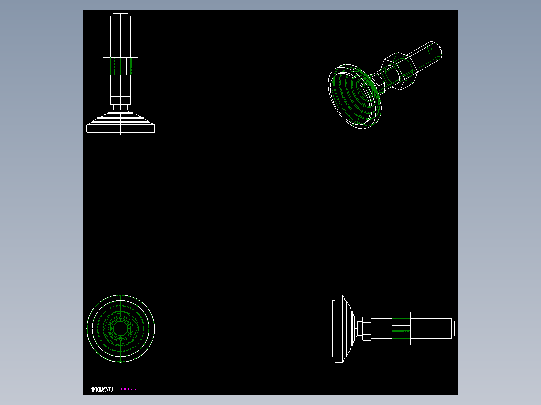 水平調整腳座LVA80-2D多系列多零件图纸模型