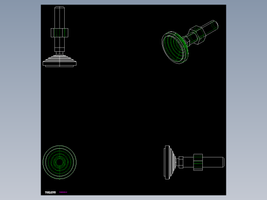 水平調整腳座LVA80-2D多系列多零件图纸模型