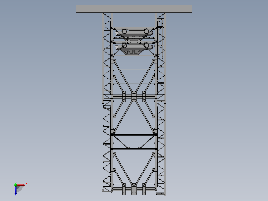 10层的垂直升降式立体车库俯视图