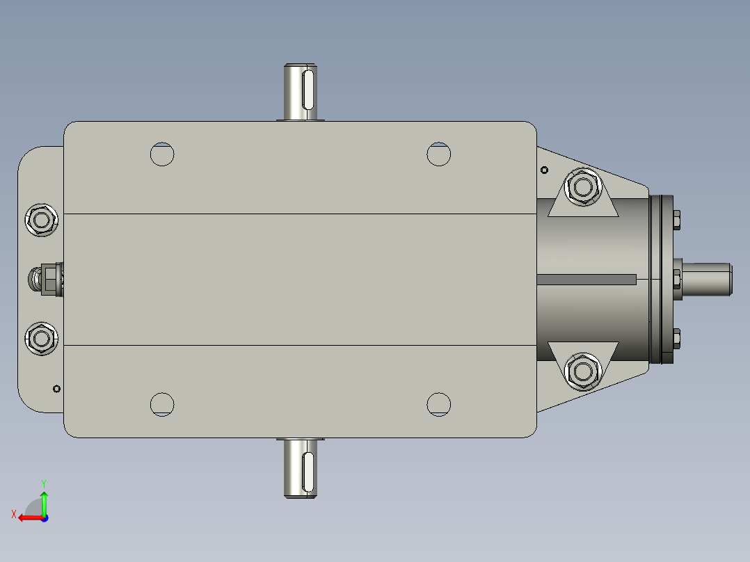 一级锥齿轮箱后视图