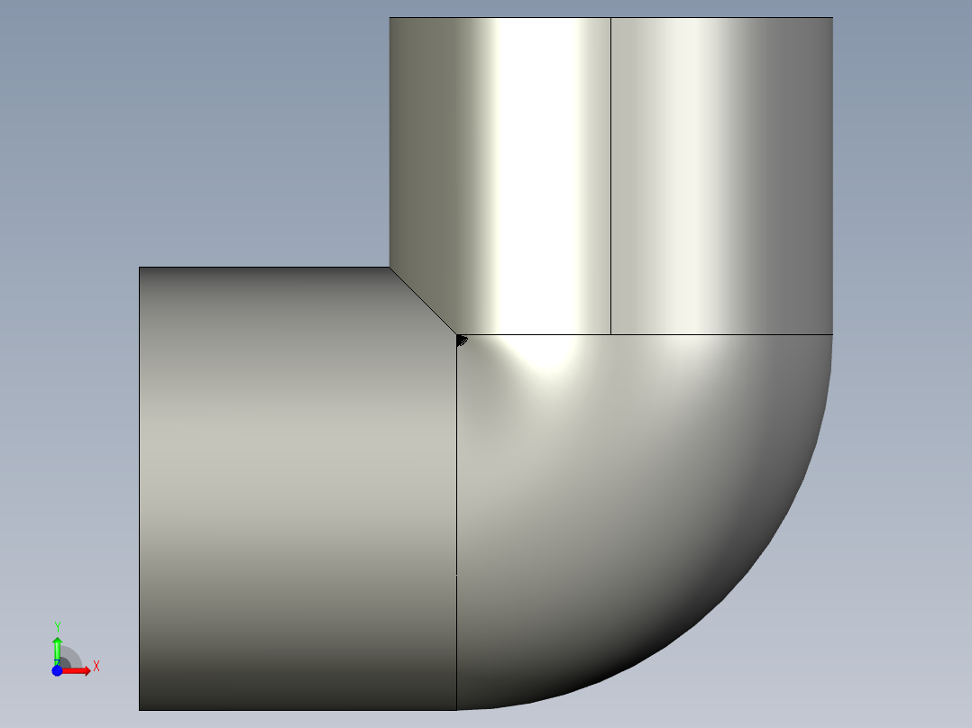 船舶管路系统SeaCor_90Elbow_SxS_37J106010_1in前视图