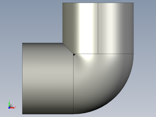 船舶管路系统SeaCor_90Elbow_SxS_37J106010_1in前视缩略图