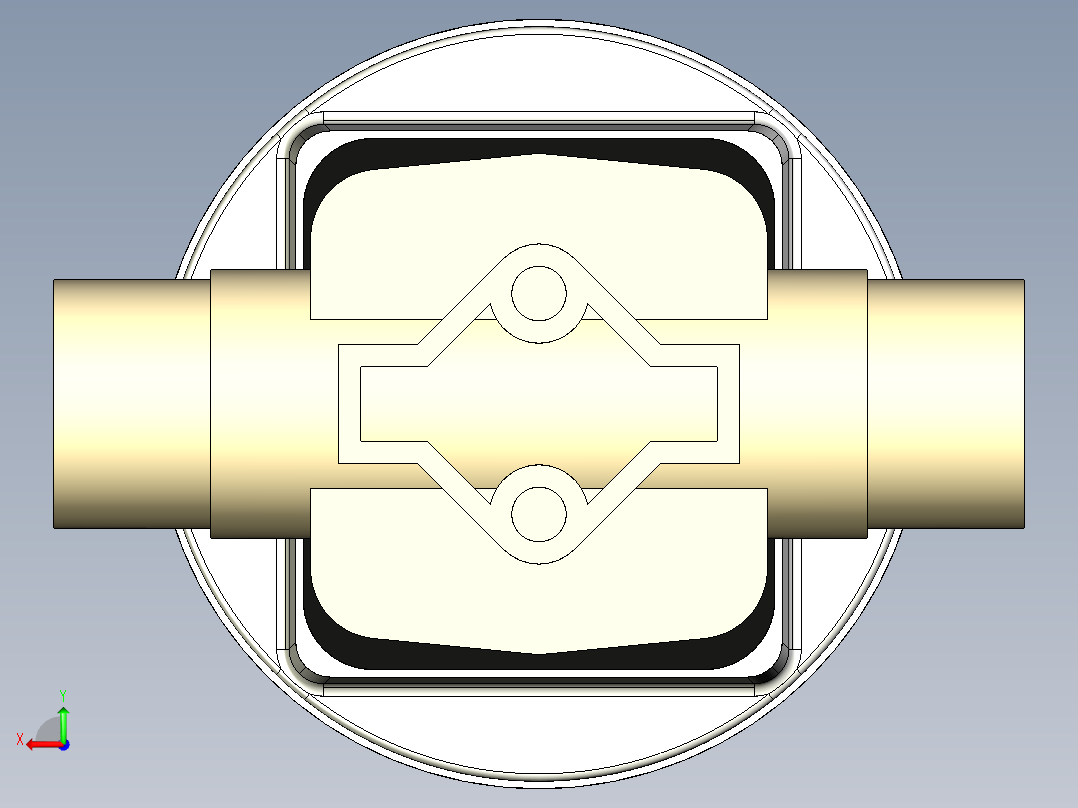 1DKMDMCP NC 气动隔膜阀，常闭，与男性的两端，公制系列PP-H后视图