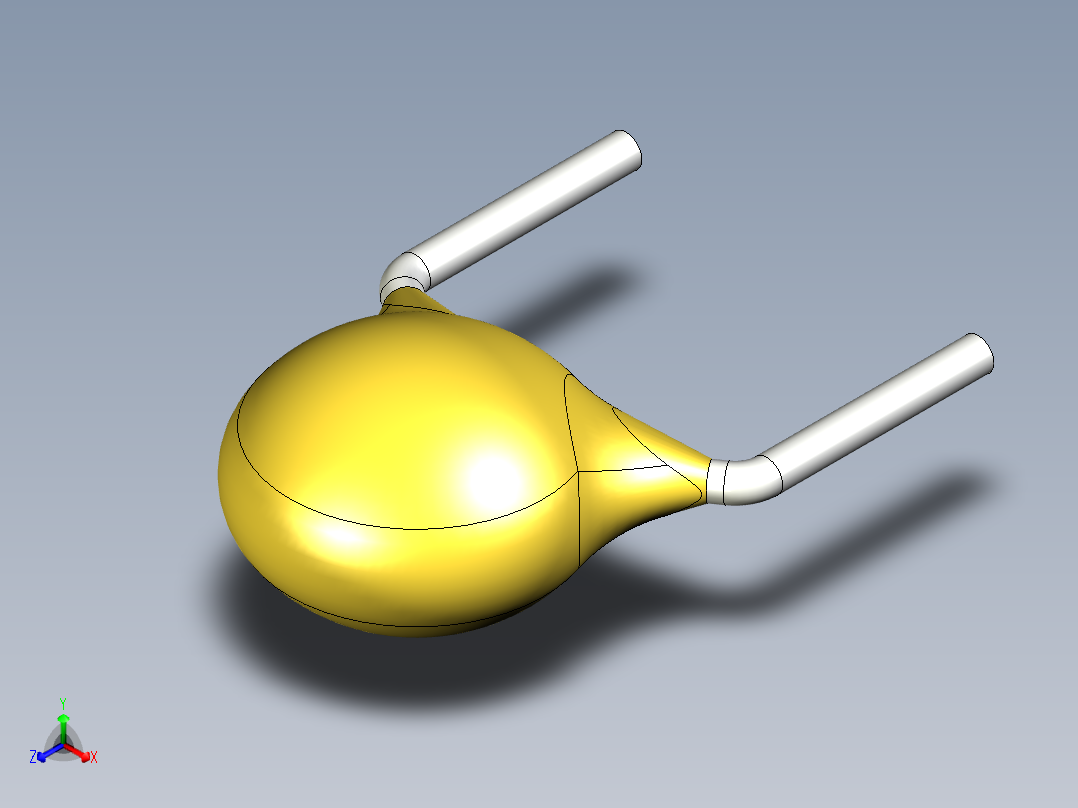 无源元件封装-CAP_DISC_4x3_YL正等轴测图