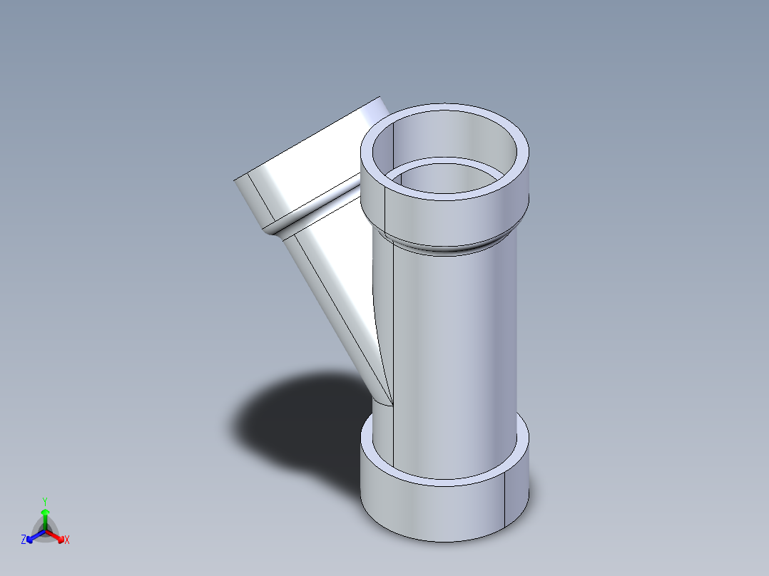 船舶管路系统S5_SeaDrainPLUS_45Wye-SxSxS_37E163001_1-1-2in Sea Drain Plus - 45 Wye - SxSxS主视图