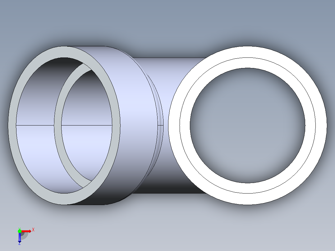 船舶管路系统S5_SeaDrainPLUS_45Wye-SxSxS_37E163001_1-1-2in Sea Drain Plus - 45 Wye - SxSxS俯视图