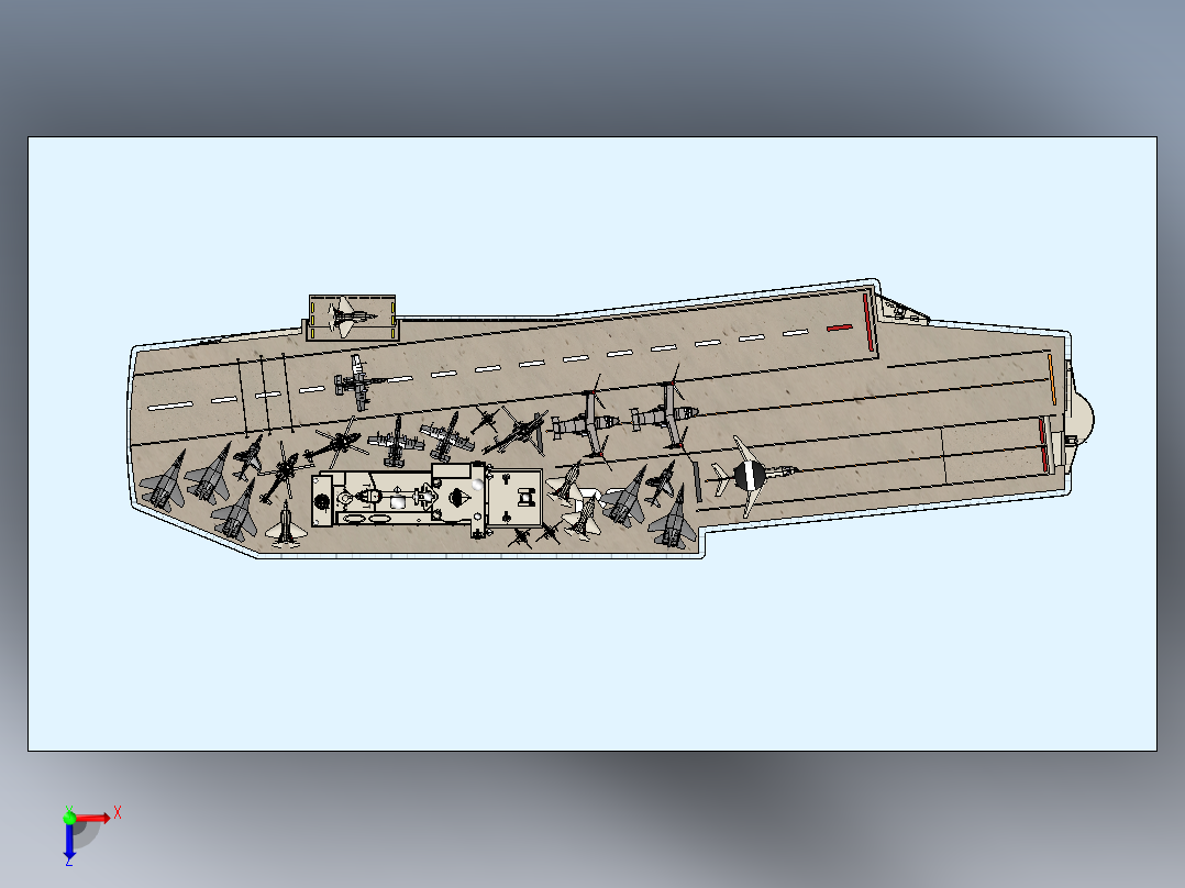 航空母舰俯视图