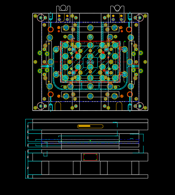 液晶屏幕铝制外壳折弯冲压模具设计图纸