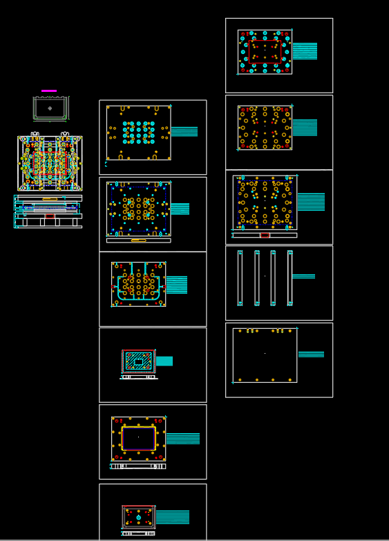 液晶屏幕铝制外壳折弯冲压模具设计图纸