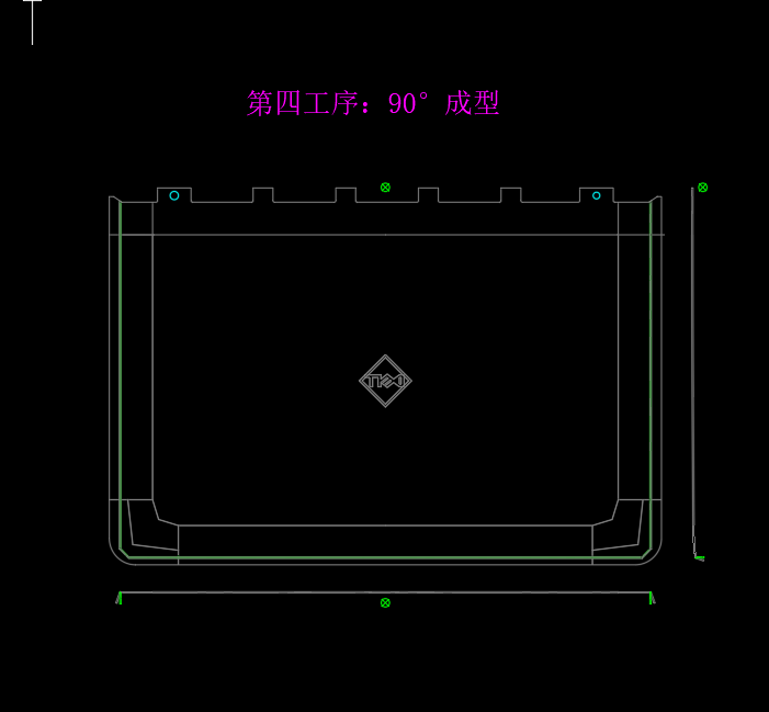液晶屏幕铝制外壳折弯冲压模具设计图纸