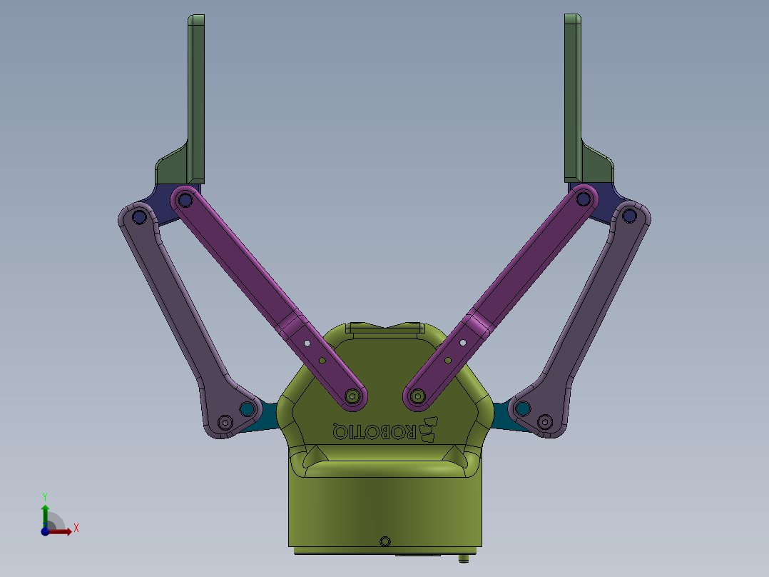 二指夹持器（需要特征识别）前视图