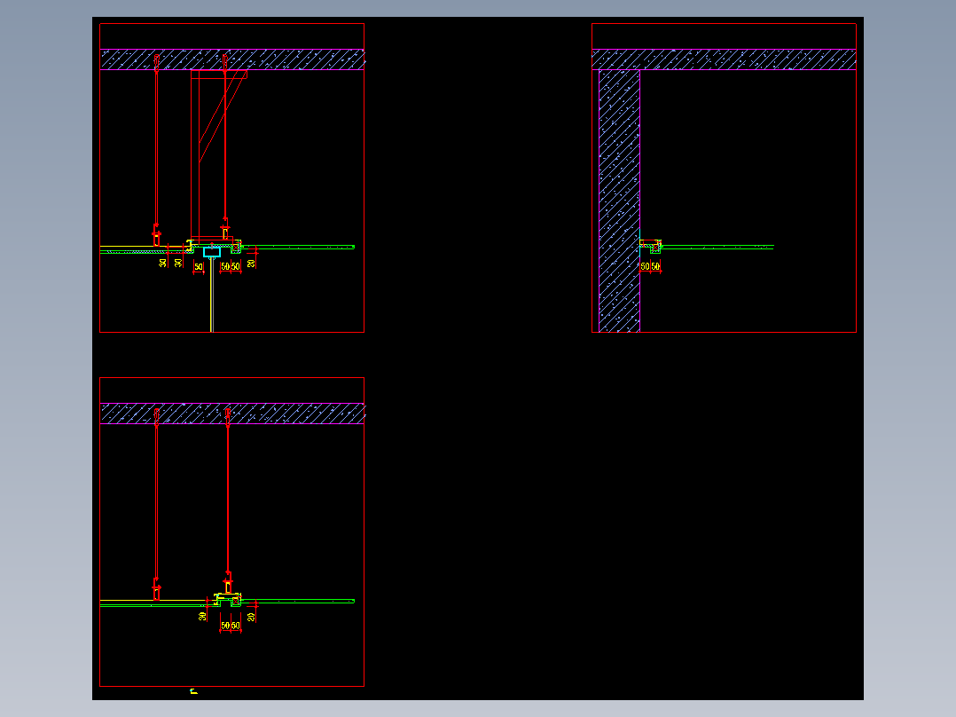 石膏板和矿棉板天花交接节点