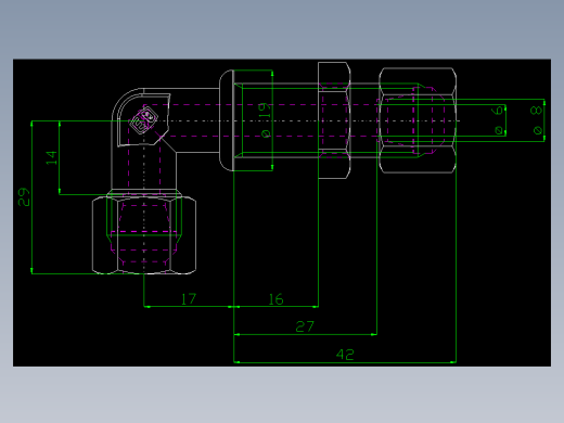 PARKER管接头EO Bulkhead elbow WSV08L71(16)_front