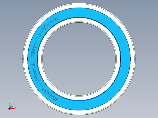 完整的公制6000-2RS，双密封轴承库SolidWorks和Step模型前视缩略图
