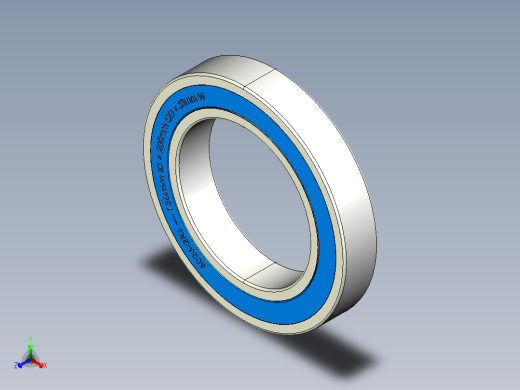 完整的公制6000-2RS，双密封轴承库SolidWorks和Step模型正等轴测缩略图