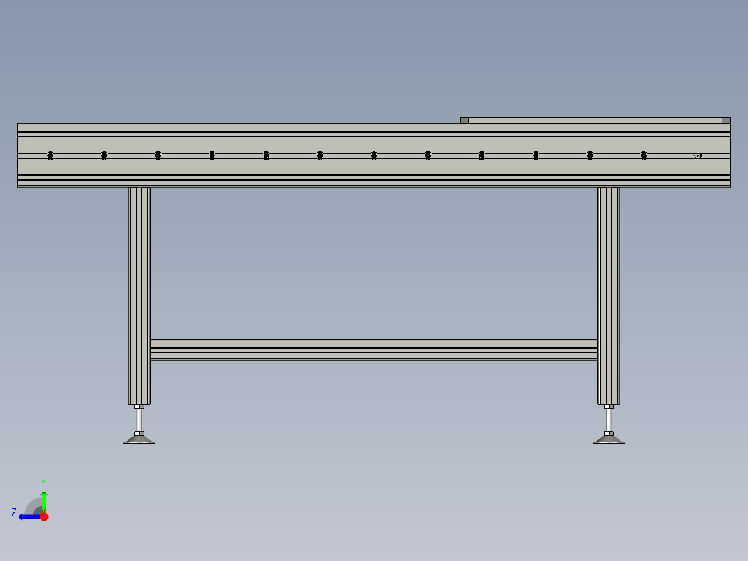 机头段机头段滚筒线右视图