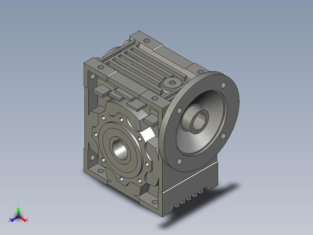 NMRV63蜗轮蜗杆减速机-A0正等轴测图