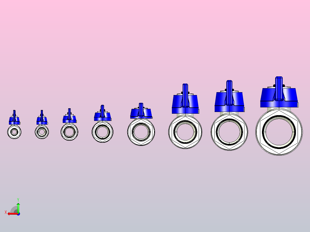 带 T 型手柄内螺纹 × 内螺纹的开_关球阀 (SET)后视图