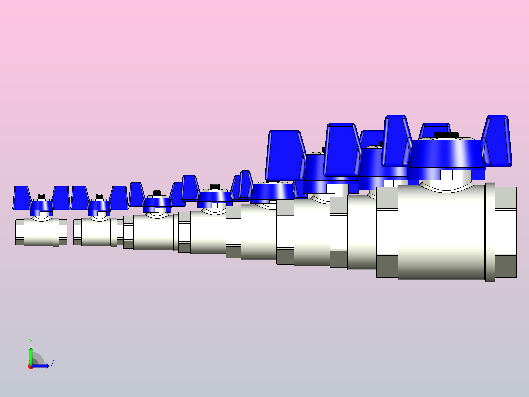 带 T 型手柄内螺纹 × 内螺纹的开_关球阀 (SET)左视图