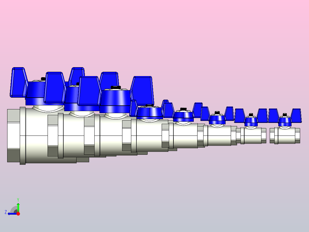 带 T 型手柄内螺纹 × 内螺纹的开_关球阀 (SET)右视图