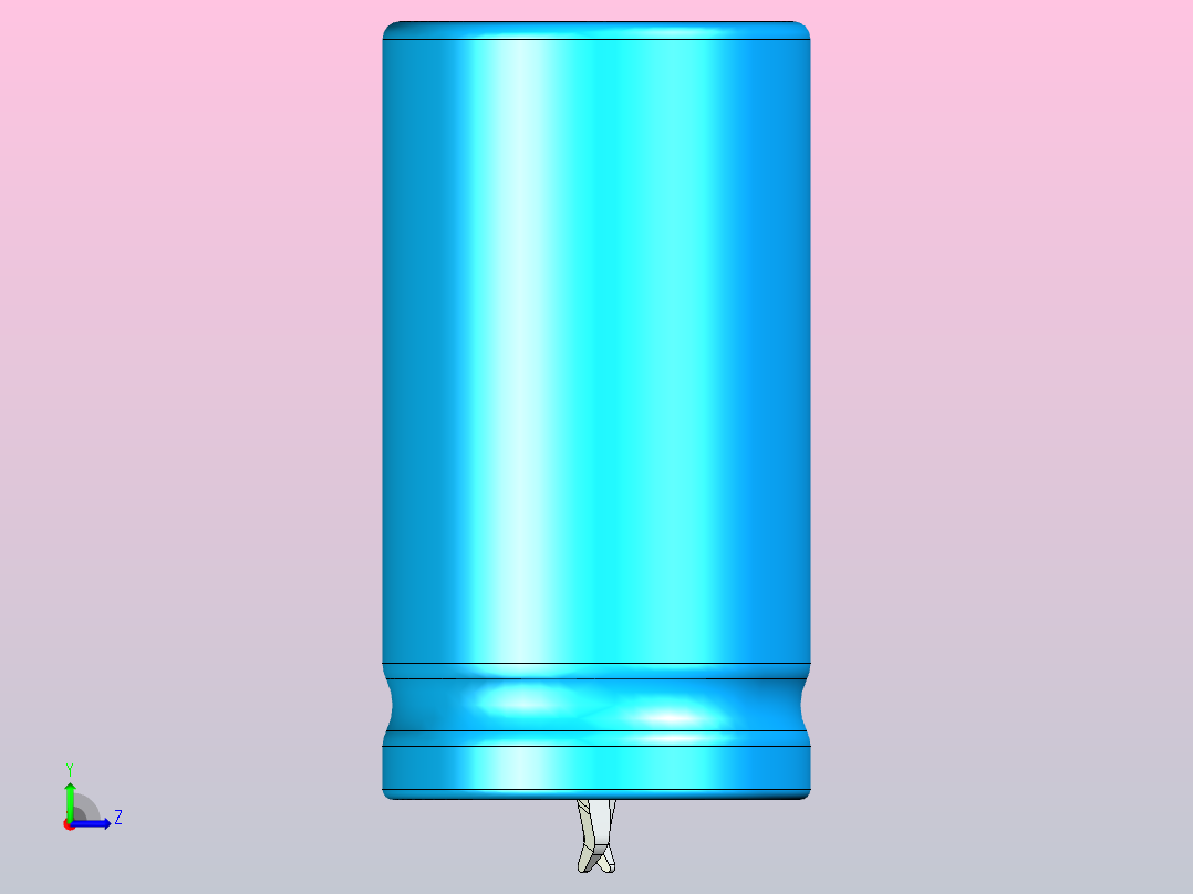 22 x 40蓝白底片电解电容器左视图