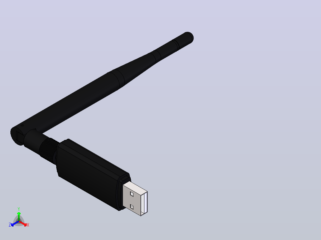 USB无线网卡WIFI模型正等轴测图