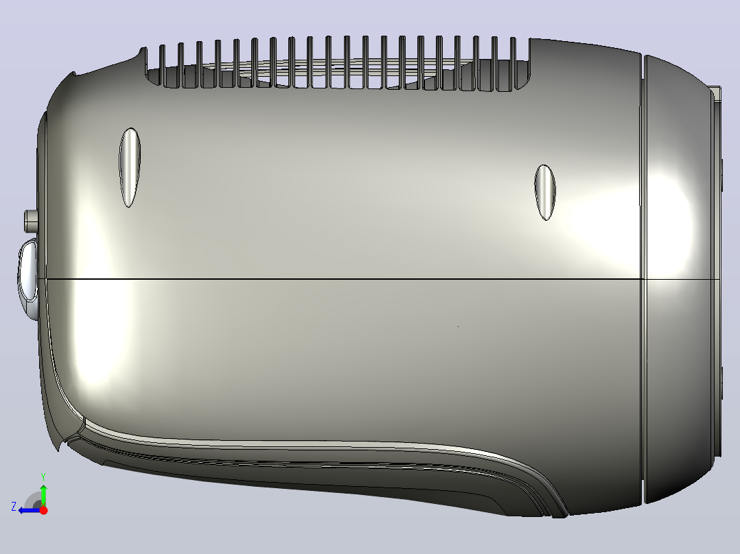 便携式空调简易模型3D图纸 STEP格式右视图