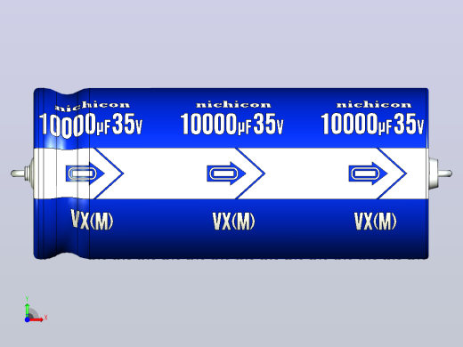 铝制轴向电解电容器。VX系列10000ufx35v。26x60mm。10000uf35v。电解镍镉电池前视缩略图