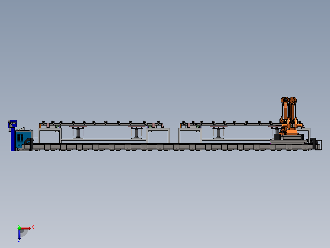 货车底板支架焊接线sw16可编辑俯视图