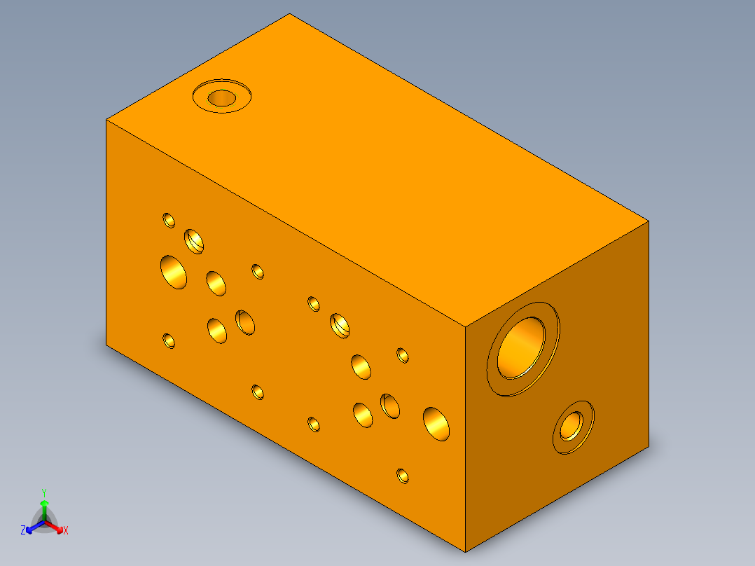 SolidWork液压集成块 SolidWork油缸阀块