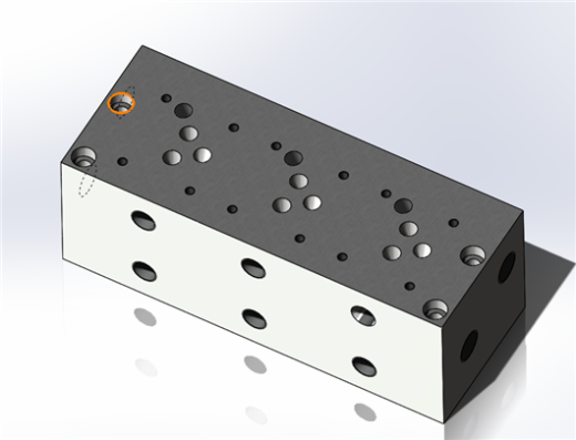 SolidWork液压集成块 SolidWork油缸阀块缩略图