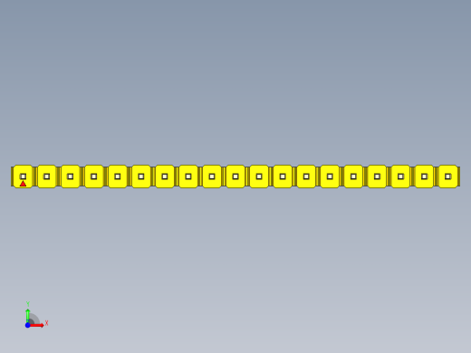 彩色公头100mil（2.54mm）系列-DS1021_yellow_1x19p_100mil_Type1_rev1.0前视缩略图