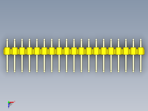 彩色公头100mil（2.54mm）系列-DS1021_yellow_1x19p_100mil_Type1_rev1.0俯视缩略图